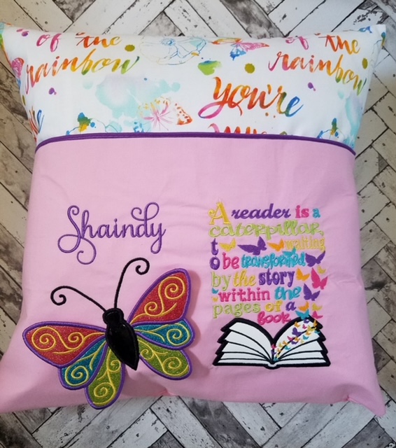 Butterfly Reading Pocket Pillow