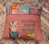 Unicorn Reading Pocket Pillow