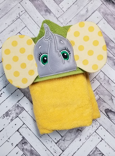 Yellow Elephant Hooded Bath Towel